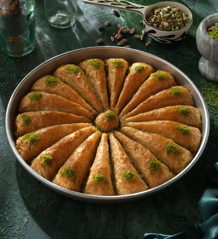 Double Pistachio Triangle Slice Baklava